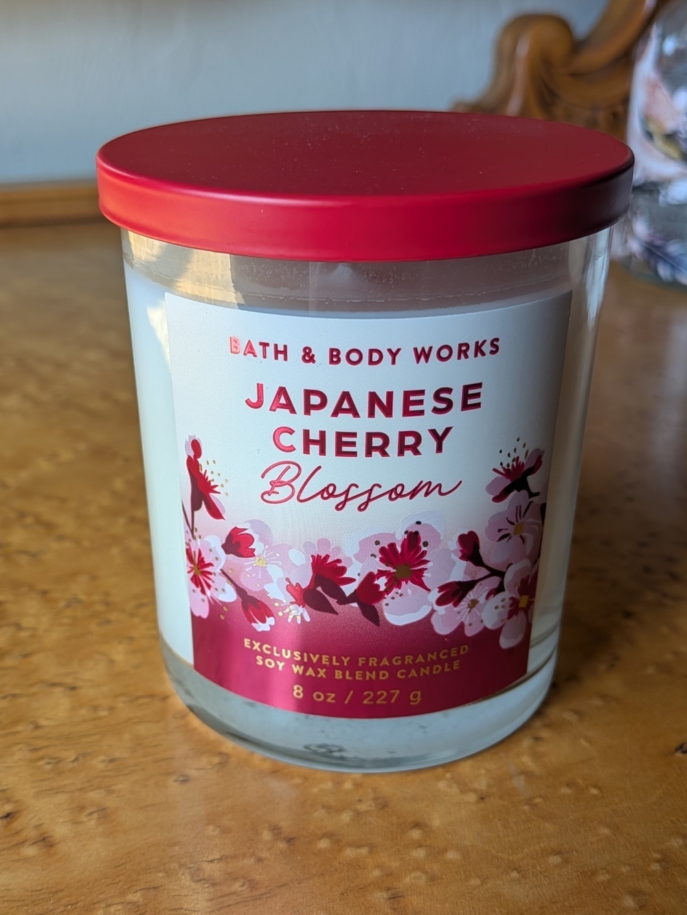Bath & Body Works Japanese Cherry Blossom Soy Candle — Single Wick, NWT